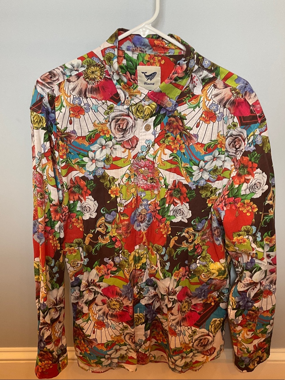 Yiume Vibrant Multicolor Floral Button-Up Shirt